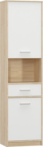 Στήλη Letto pakoworld σε oak - λευκό ματ απόχρωση 50,2x34,3x195εκ
