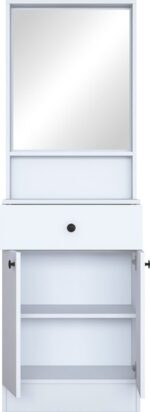 Έπιπλο εισόδου Rockder pakoworld λευκό μελαμίνης 60x35.5x182.8εκ - Image 5