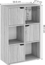 Βιβλιοθήκη Bookel pakoworld μελαμίνης σε sonoma απόχρωση 59.5x27.5x89εκ - Image 5