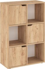 Βιβλιοθήκη Bookel pakoworld μελαμίνης σε oak απόχρωση 59.5x27.5x89εκ - Image 2