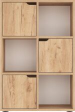Βιβλιοθήκη Bookel pakoworld μελαμίνης σε oak απόχρωση 59.5x27.5x89εκ - Image 3