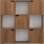 Βιβλιοθήκη Bookel pakoworld σε καρυδί απόχρωση 88.5x27.5x89.3εκ - Image 3