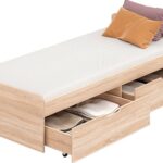 Κρεβάτι Regan pakoworld με συρτάρια σε oak απόχρωση 90x200εκ