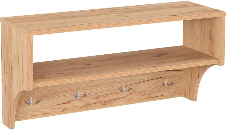 184-000127 Κρεμάστρα Crosta pakoworld σε oak απόχρωση 80x28x40εκ - Image 1