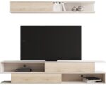 Σύνθετο σαλονιού Brick pakoworld σε sonoma oak-κρεμ απόχρωση 240x40x50.4εκ - Image 2