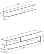 Σύνθετο σαλονιού Brick pakoworld σε sonoma oak-κρεμ απόχρωση 240x40x50.4εκ - Image 3
