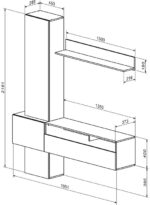 Σύνθετο σαλονιού Wendy pakoworld σε oak-μαύρη απόχρωση 195.1x37.3x219.1εκ - Image 3