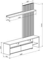 Σύνθετο σαλονιού Neo pakoworld σε oak-γκρι απόχρωση 190x40x200εκ - Image 3