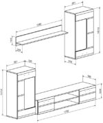 Σύνθετο σαλονιού Saleto pakoworld λευκό 230.2x39.6x202.4εκ - Image 2