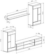 Σύνθετο σαλονιού Saleto pakoworld λευκό 230.2x39.6x202.4εκ - Image 3