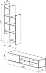 Σύνθετο σαλονιού Sarona pakoworld oak 150x35x160εκ - Image 2