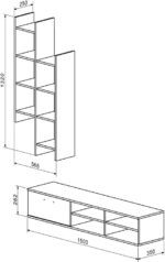 Σύνθετο σαλονιού Sarona pakoworld oak 150x35x160εκ - Image 3