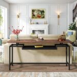 Κονσόλα Onole pakoworld σε καρυδί - μαύρο μέταλλο 170x35x82εκ - Image 3