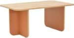 Τραπέζι Bοca pakoworld σε oak-κεραμιδί απόχρωση 100x60x42εκ - Image 2