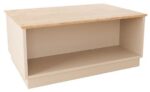Τραπέζι Monik pakoworld σε oak-ανοιχτό γκρι απόχρωση 90x56x40εκ - Image 2