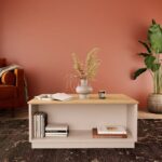 Τραπέζι Monik pakoworld σε oak-ανοιχτό γκρι απόχρωση 90x56x40εκ