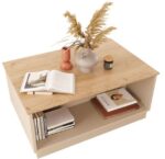 Τραπέζι Monik pakoworld σε oak-ανοιχτό γκρι απόχρωση 90x56x40εκ - Image 3
