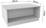 Τραπέζι Monik pakoworld σε oak-ανοιχτό γκρι απόχρωση 90x56x40εκ - Image 4