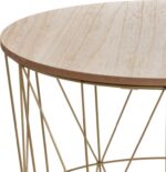 Τραπέζι σαλονιού Kumi pakoworld oak-χρυσό Φ41x40εκ - Image 3