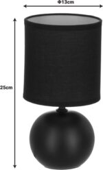 Επιτραπέζιο φωτιστικό PWL-1210 pakoworld Ε14 60W κεραμικό μαύρο Φ13x25εκ - Image 2
