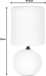 Επιτραπέζιο φωτιστικό PWL-1210 pakoworld Ε14 60W κεραμικό σε λευκό gloss χρώμα Φ13x25εκ - Image 3