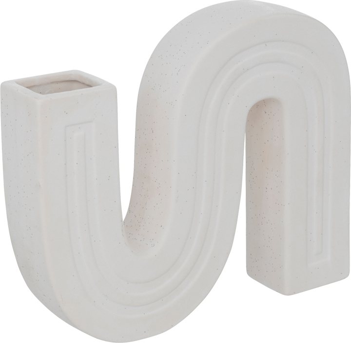 199-000588 Βάζο Snaky pakoworld κεραμικό σε λευκή απόχρωση 25x5x21εκ - Image 1