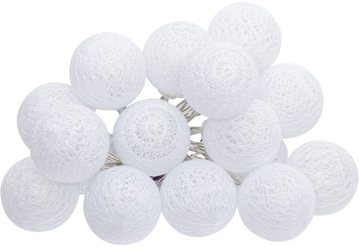 199-000664 Διακοσμητικά λαμπάκια led Batoni pakoworld pvc σε λευκή απόχρωση Φ6x435εκ - Image 1