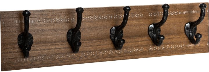 199-000671 Κρεμάστρα Terty pakoworld mdf σε καρυδί απόχρωση 50x8.5x13εκ - Image 1