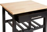 Τρόλεϊ-Ραφιέρα Claude pakoworld mdf μαύρο - φυσικό 58x48x87.5εκ - Image 2