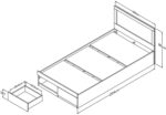 Σετ Κρεβατοκάμαρας Olympus Sonoma με Κρεβάτι 100x200εκ Σετ 3τεμ - Image 4