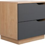 Κομοδίνο Verena pakoworld σε φυσική-ανθρακί απόχρωση 48x40x48εκ