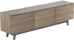 Έπιπλο τηλεόρασης Kasandra pakoworld μπεζ μαρμάρου-sonoma 180x35x48.5εκ - Image 3