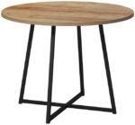Τραπέζι Sarah Ι pakoworld oak- μαύρα μεταλλικά πόδια Φ100x76εκ - Image 2