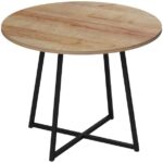 Τραπέζι Sarah Ι pakoworld oak- μαύρα μεταλλικά πόδια Φ100x76εκ - Image 3