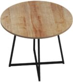 Τραπέζι Sarah Ι pakoworld oak- μαύρα μεταλλικά πόδια Φ100x76εκ - Image 4