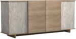 Μπουφές Zafore pakoworld sonoma - γκρι μπεζ όψη μαρμάρου 180x45x80εκ - Image 3
