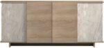 Μπουφές Zafore pakoworld sonoma - γκρι μπεζ όψη μαρμάρου 180x45x80εκ - Image 4