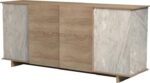 Μπουφές Zafore pakoworld sonoma - γκρι μπεζ όψη μαρμάρου 180x45x80εκ - Image 5