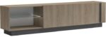 Έπιπλο τηλεόρασης με Led Vario pakoworld sonoma - ανθρακί 185.6x35x45εκ - Image 2