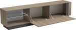 Έπιπλο τηλεόρασης με Led Vario pakoworld sonoma - ανθρακί 185.6x35x45εκ - Image 3
