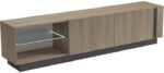 Έπιπλο τηλεόρασης με Led Vario pakoworld sonoma - ανθρακί 185.6x35x45εκ - Image 5