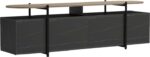 Έπιπλο τηλεόρασης Medousa pakoworld sonoma - μαύρη όψη μαρμάρου 160x35.5x50εκ - Image 3