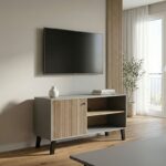 Έπιπλο τηλεόρασης Tuscany pakoworld sonoma-ανθρακί 100x40x51εκ
