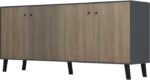 Μπουφές Tuscany pakoworld sonoma-ανθρακί 180x40x78.6εκ - Image 4