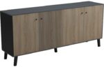 Μπουφές Tuscany pakoworld sonoma-ανθρακί 180x40x78.6εκ - Image 5