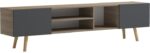 Έπιπλο τηλεόρασης Osclo pakoworld sonoma-ανθρακί 160x30x41εκ - Image 3