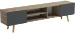 Έπιπλο τηλεόρασης Osclo pakoworld sonoma-ανθρακί 160x30x41εκ - Image 5