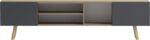 Έπιπλο τηλεόρασης Osclo pakoworld sonoma-ανθρακί 160x30x41εκ - Image 6
