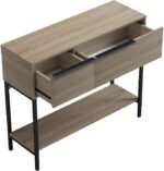 Κονσόλα Nordic pakoworld σε sonoma-μαύρη απόχρωση 90x29,5x76εκ - Image 2