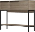 Κονσόλα Nordic pakoworld σε sonoma-μαύρη απόχρωση 90x29,5x76εκ - Image 4